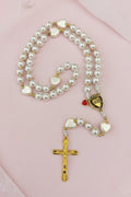 Golden Heart Pearl Bridal Rosary