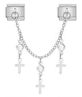 Silver Multi Cross Chain charm