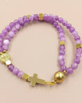 Purple Chalcedony Rosary Bracelet
