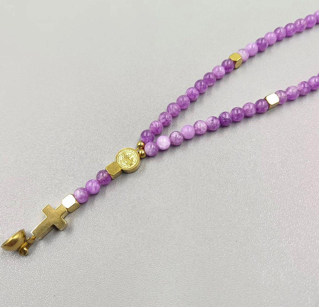 Purple Chalcedony Rosary Bracelet