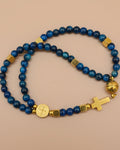 Blue tiger eyes Rosary Bracelet