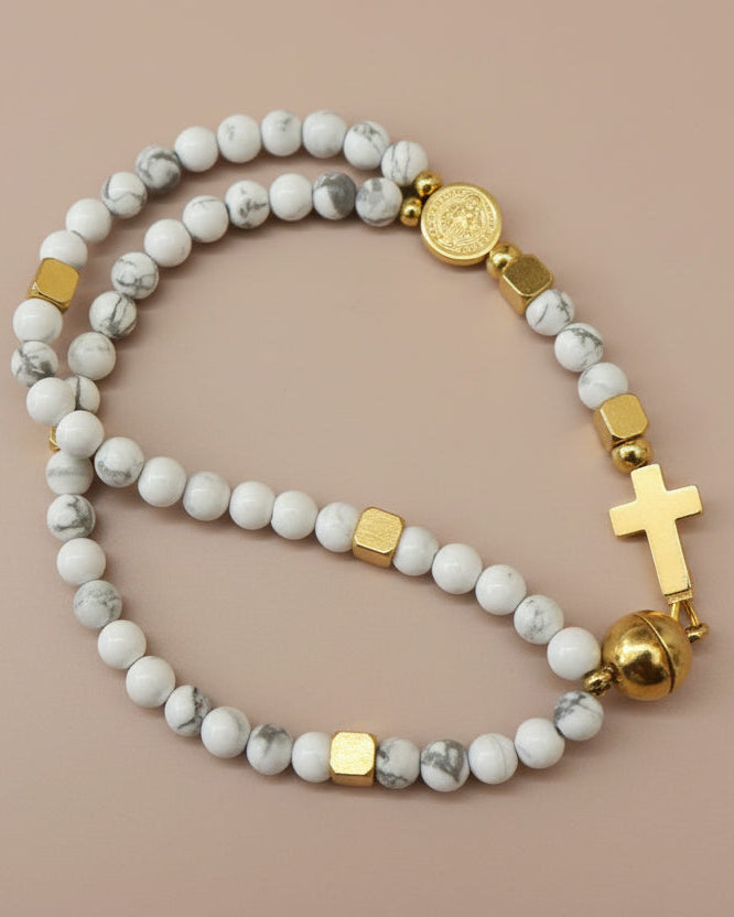 Howlite Rosary Bracelet